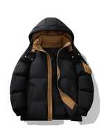 Veste en duvet unisexe, style classique, capuche amovible, logo personnalisable