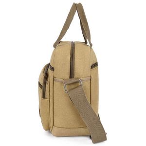 Sac à bandoulière en toile de haute qualité, petit sac à outils, multi-poches, kaki, sac messager pour homme - Product Image 3