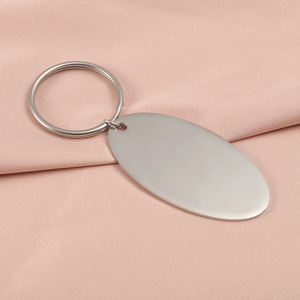 Thép không gỉ hình bầu dục Keychain trống số tấm tự làm khắc treo tag sáng tạo nước thả 65*35 mét bán buôn - Product Image 1