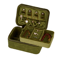 Boîte à bijoux de luxe en velours double couche, petite boîte de rangement pour bijoux de voyage, pour bagues, boucles d'oreilles, colliers, étui portable