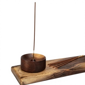 Support à bâtonnets d'encens en bois de style vintage, plateau en bois pour porte-encens, décoration de table, brûleur d'encens durable pour la maison - Product Image 1