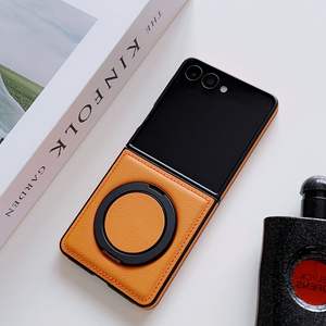 Étui de téléphone magnétique en cuir de luxe antichoc avec support en métal rotatif pour Samsung Galaxy <span class=keywords><strong>Z</strong></span> Flip 7 - Product Image 5