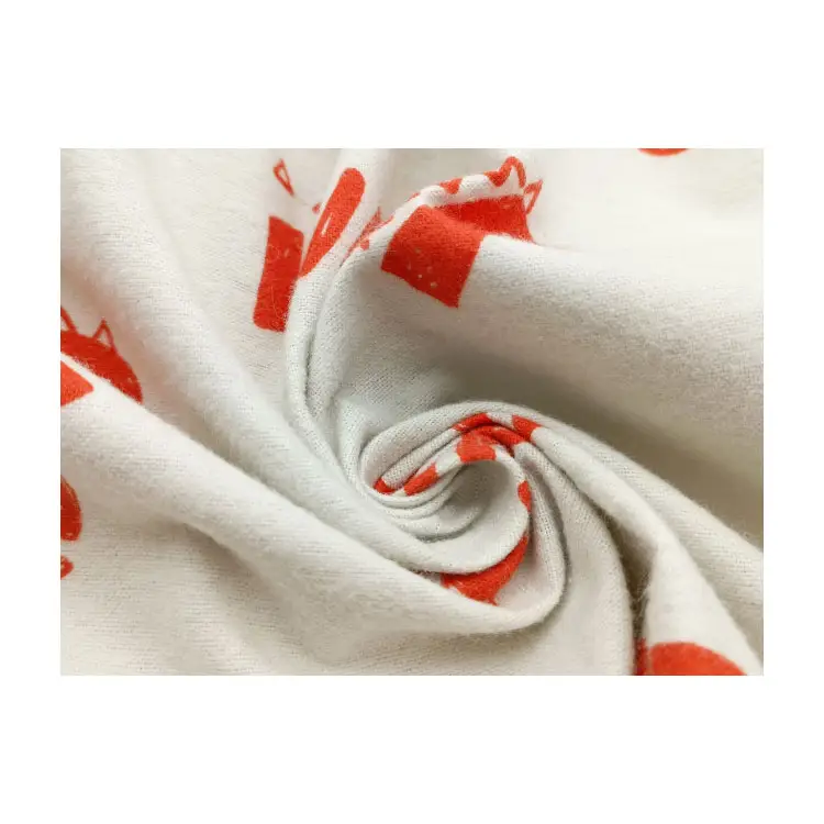 Customization Woven Plain Flannel Fabric Printed Fabric 100% Cotton Brushed for Children