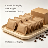 Sachet de thé miniature en papier kraft écologique avec doublure en aluminium, fermeture à trois côtés, coins arrondis, pour l'emballage du thé et du café, minimaliste