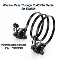 Câble plat RJ45 traversant un panneau pour Starlink, sans perçage, étanche IP67, Cat6 Cat6A, blindé, 0,93 mm, extension PoE