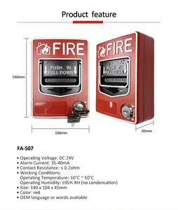 Аварийный Выключатель нажимной станции ручная точка вызова сбрасываемый ручной пункт вызова Обычная пожарная сигнализация хорошая цена