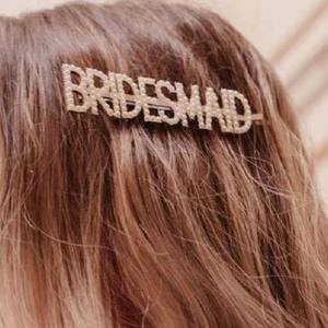 Pasadores de Pelo de Metal con Cristales de Imitación y Letras del Alfabeto, Accesorios para el Cabello para Fiestas - Product Image 1