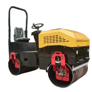 China Factory Road Roller 1T Benzinmotor Hand Push Doppelt rommeln für Asphalt