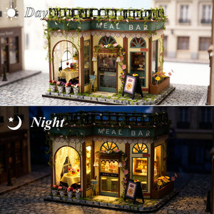 Casa de <span class=keywords><strong>Rompecabezas</strong></span> 3D de Madera DIY Personalizada al por Mayor, Estilo Vintage para Librerías y Cafeterías, Suministros para Manualidades y Aficiones, Precio de Fábrica - Product Image 3
