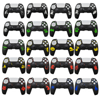 Housse de manette en silicone de qualité supérieure gravée au laser avec motif, anti-transpiration, antidérapante, poignée ergonomique pour coque de manette PS5
