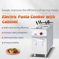 Cuiseur à pâtes électrique professionnel sur pied avec armoire de rangement, équipement de cuisson électrique pour cuisine de restaurant