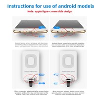 Chargeur sans fil Wellon, récepteur Qi pour téléphones iPhone, Android, Type-C avec patch à induction