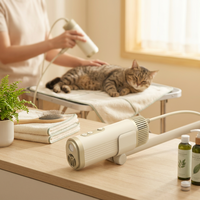 Nouveau design 2026 – Sèche-cheveux de luxe pour chats, silencieux, haute vitesse, à fixer autour du cou, en ABS, à brancher, pour séchage rapide des poils d'animaux