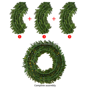 Guirlande de Noël Artisanale de Luxe en PVC Artificiel Pré-Éclairée, Type Sapin Traditionnel, Écologique, Décoration à Brancher pour Porte - Product Image 4