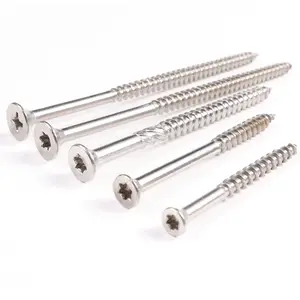 Parafusos de deck externos premium, resistente à ferrugem a2 a4 #10x4 ", duplo coutnersunk, torx estrela, parafusos de autofita para madeira