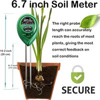 Sonde en acier inoxydable 3-en-1 PH/Lumière/Humidimètre pour plantes d'intérieur et d'extérieur Pelouse Pots de fleurs sans batterie Style moderne