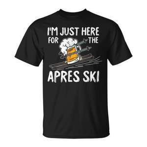 T-shirt Apres Ski Skier pour les sports d'hiver et le ski - Product Image 1