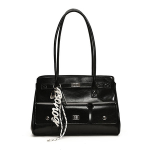 2026 Glossy Structured Women <b>Handbag</b> Top Handle Shoulder Tote Bag with Front Pockets Fashion Purse - Product Image 1
