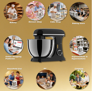 Blender de cuisine électrique multifonctionnel, mini robot culinaire automatique, 6L, 6 vitesses, crochet pétrisseur, design à levage de bol, boulangerie - Product Image 5