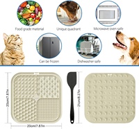 Tapis de léchage en silicone pour chiens et chats, gamelle anti-glouton, résistant au lave-vaisselle, tapis apaisant anti-anxiété, tapis de léchage pour chiens pour l'alimentation et le bain