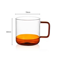 Tasse en verre simple à haute teneur en borosilicate tasses à café et à thé chaudes avec poignée de couture de couleur verres
