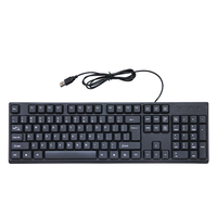 Clavier USB filaire ergonomique à 104 touches, design fin, taille standard pour ordinateur portable/PC