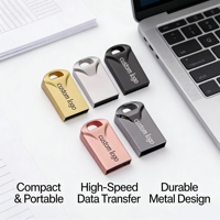 Mini clé USB en métal 2.0 1 Go 2 Go 4 Go, clé USB en métal avec logo personnalisé pour cadeau d'entreprise
