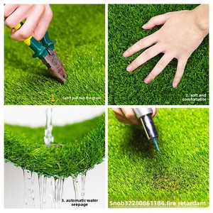 Gazon artificiel extérieur, pelouse synthétique ultra-dense antidérapante pour jardin d'enfants, écran de confidentialité vert décoratif - Product Image 2