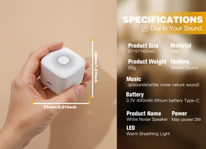 Portátil Ben 10 Mini tamaño blanco ruido sueño máquina DC recargable guardería noche luz LED Correa altavoz nuevos dispositivos 2025 - Product Image 3