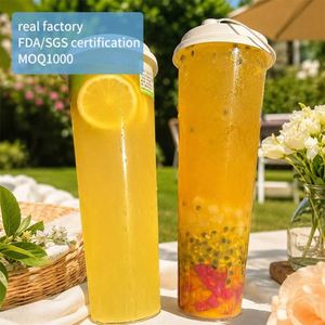 Vaso Desechable de Plástico PP de Gran Capacidad (34oz), Tamaño Largo, con Impresión Digital y Patrón Personalizable para Jugo de Limón, Café, Té y Fiestas - Product Image 1