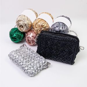 Hilo de tela tejido a mano para bolsos DIY, hilo de poliéster mezclado, hilo de metal, hilo de viento, hilo de anillo de alta tenacidad, tejido a mano, fabricado. - Product Image 6