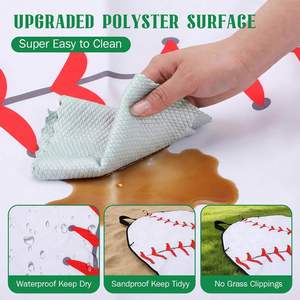 2 in 1 Baseball Picnic Large Waterproof <b>Foldable</b> Outdoor Mat Sand Proof <b>Beach</b> Camping Blanket for Sporting Events Travel - Product Image 3