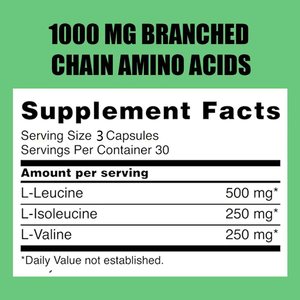 Cápsulas de BCAA de Alta Potencia para Energía y Resistencia, Ayudan a Desarrollar Músculo Magro, Suplemento Deportivo con Aminoácidos de Cadena Ramificada - Product Image 6