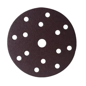 15 Lubang 6 Inch Round Aluminium Oksida Abrasive Amplas Disc