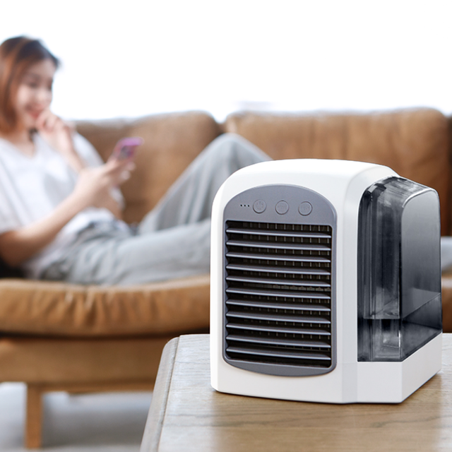 New Portable USB Air Conditioner Mini Air Cooler Room Use Removable Rechargeable Cool Fan Humidifier Air Water Cooling/Heating