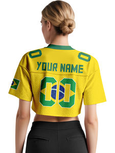 Maillots de football personnalisés pour femmes, respirants, antibactériens, à col en V, à manches courtes, imprimés par transfert thermique, séchage rapide - Product Image 5