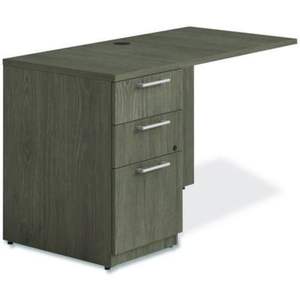 Escritorio de Oficina Tradicional de la Serie Alera Seville en Nogal Envejecido con Pedestal, 48 x 24 x 29 Pulgadas - Product Image 1