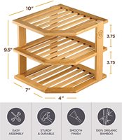 Étagère en bambou de cuisine à 3 niveaux, 1 pièce, de haute qualité, rangement, comptoir, organisateur, étagères d'espace, armoire, coin, support d'exposition, pour épices