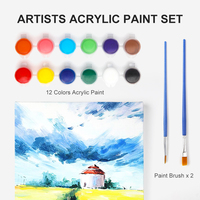 Gxin K001B Vente à chaud de bandes de pot de peinture acrylique de haute qualité art 12 couleurs set de peinture acrylique pour artistes