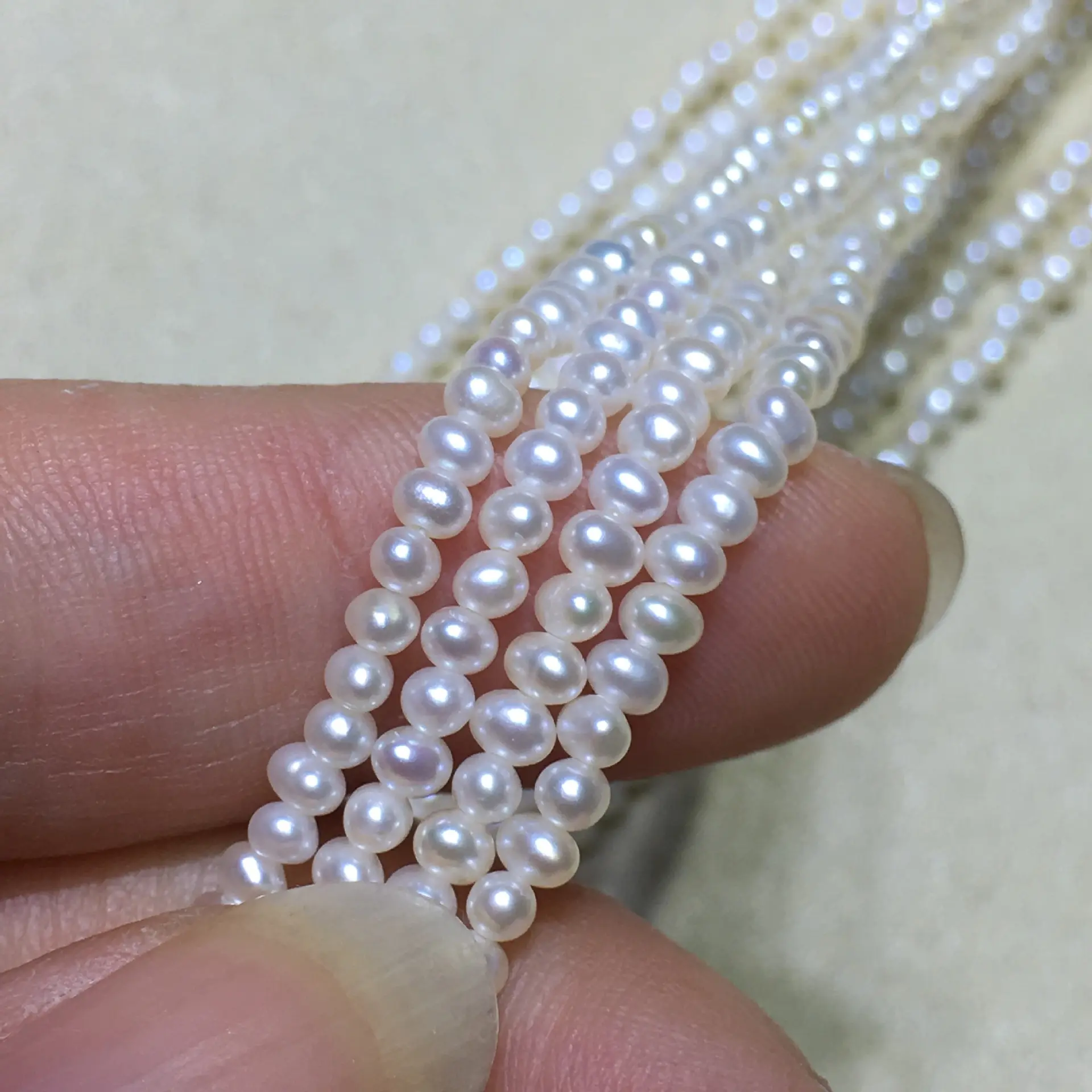 Mini perles d'eau douce semi-finies de 2 à 3mm, bricolage, perles rondes, trou traversant