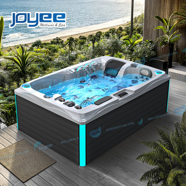 JOYE Modern Outdoor Spa De Jardin Bathtub Hot Tub 2 Seats Jacuzzis Whirlpool LED Light OEM Factory Direct Export
