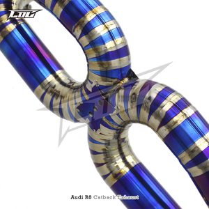Section arrière <span class=keywords><strong>d</strong></span>'échappement droite automatique pour <span class=keywords><strong>Audi</strong></span> <span class=keywords><strong>R8</strong></span> <span class=keywords><strong>V10</strong></span> 5.2L 2020-2024 Titanium X Pipe Active Sound Race Essieu non valvé - Product Image 2