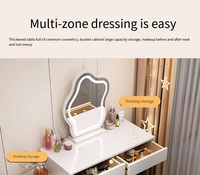Bon Prix Élégante Chambre Tendance Led - Miroir Encadré Tabouret Compact Rehaussant l'Esthétique de l'Espace Coiffeuse