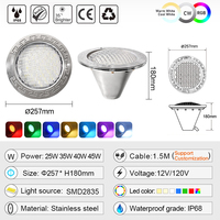 Ampoule LED pour piscine Tadpole 12V 120V RGB à changement de couleur, ampoule de remplacement pour éclairage de piscine LED