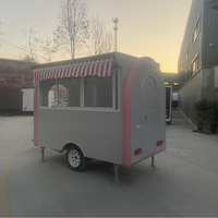 Mobiele bartrailer, witte koffiekar, dessertkar, foodtruck, mobiele bier- en drankenkar, fastfoodtrailer, volledig uitgerust