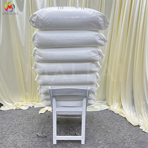 Venta al por mayor apilable jardín boda evento acolchado plástico blanco resina silla plegable - Product Image 3