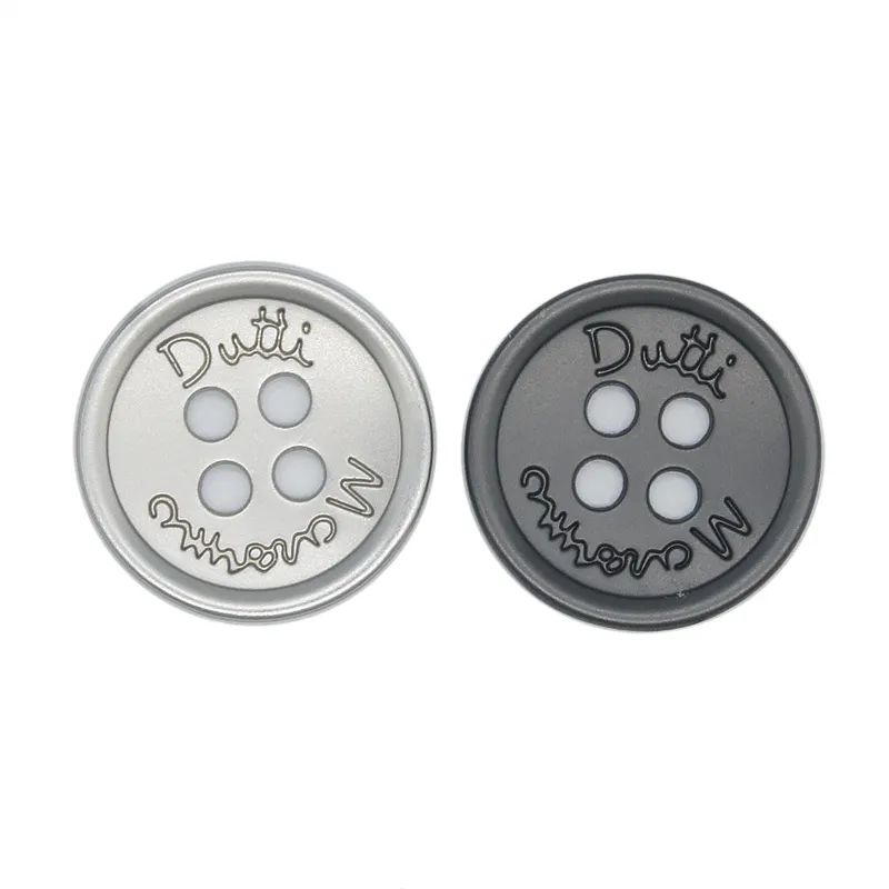 Logotipo personalizado 4 buracos botões de costura de metal para camisa