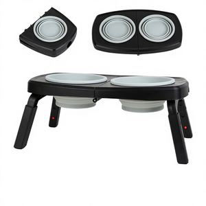 Comedero Elevado para Perros, Plegable, Impermeable, Ajustable en Altura (3 Alturas, 2 Posiciones), de Silicona de Grado Alimenticio y ABS Ecológico, Duradero - Product Image 1