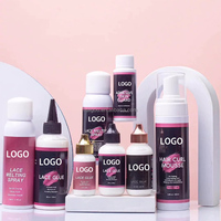 Boîtes d'installation de perruques personnalisées avec votre logo, emballage à marque privée, spray teinté imperméable pour dentelle et kit de colle forte pour dentelle