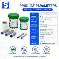 Pâte à souder sans plomb OEM SAC305 Sn96.5Ag3.0Cu0.5 T3 T4 T5 10g 20g 50g 500g 1KG 2KG pour soudure à refusion SMT PCB en pot ou en seringue